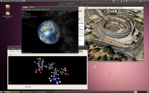 Celestia, Avogadro e Google Earth